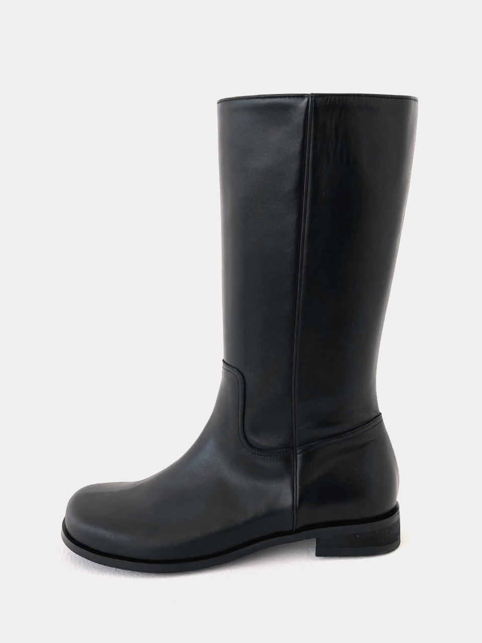 Mrc093 Diagonal Zipper Long Boots (Black)