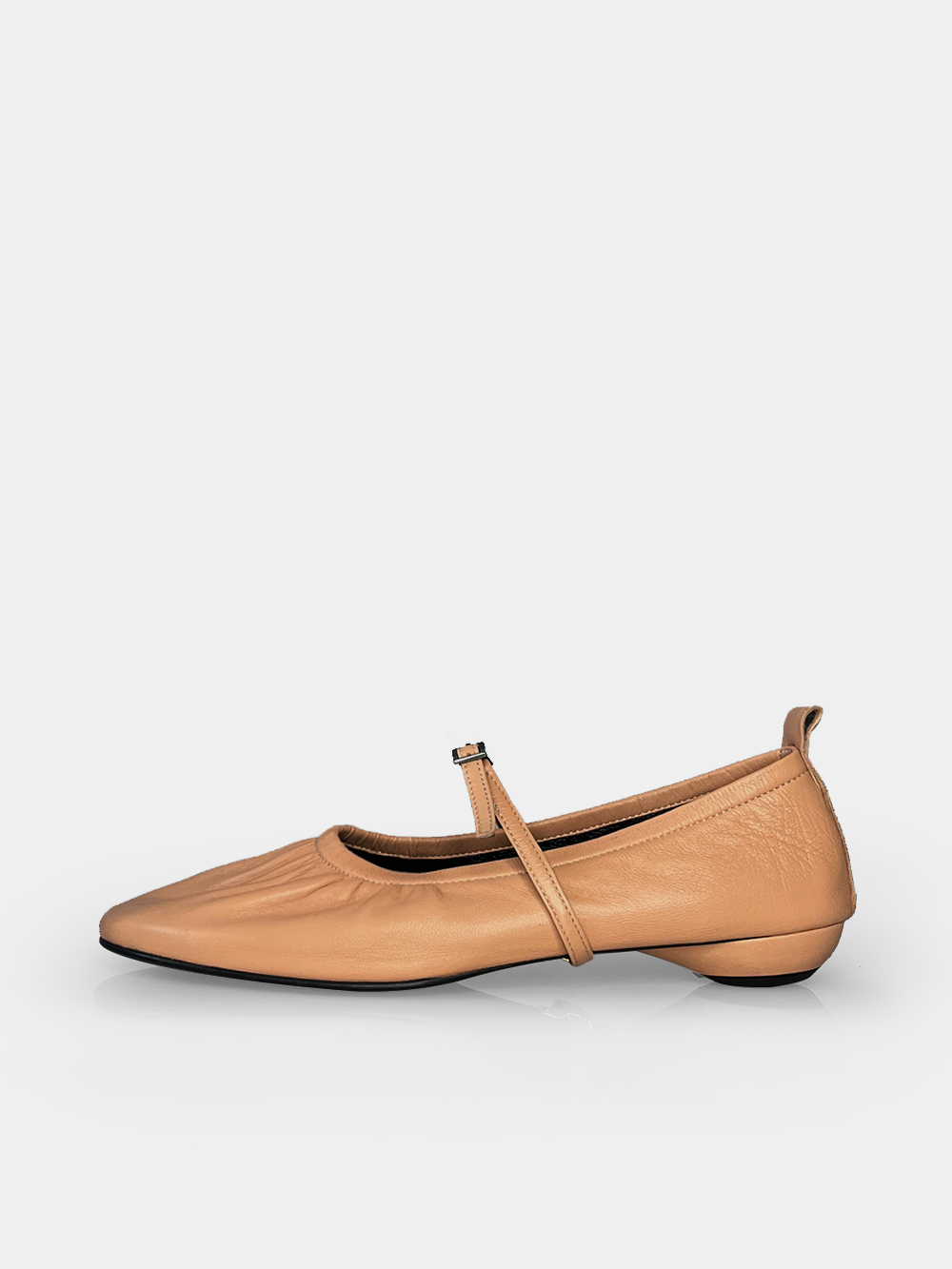 [New Color] Mrc061 Shirring Flat Shoes (Hazel Beige)