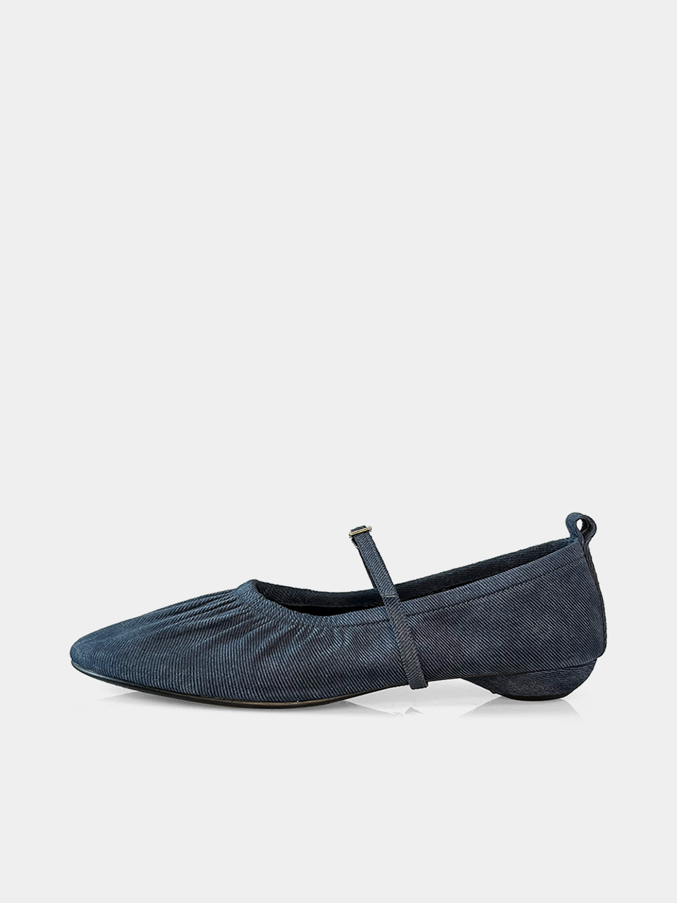 [New Color] Mrc061 Shirring Flat Shoes (Denim)
