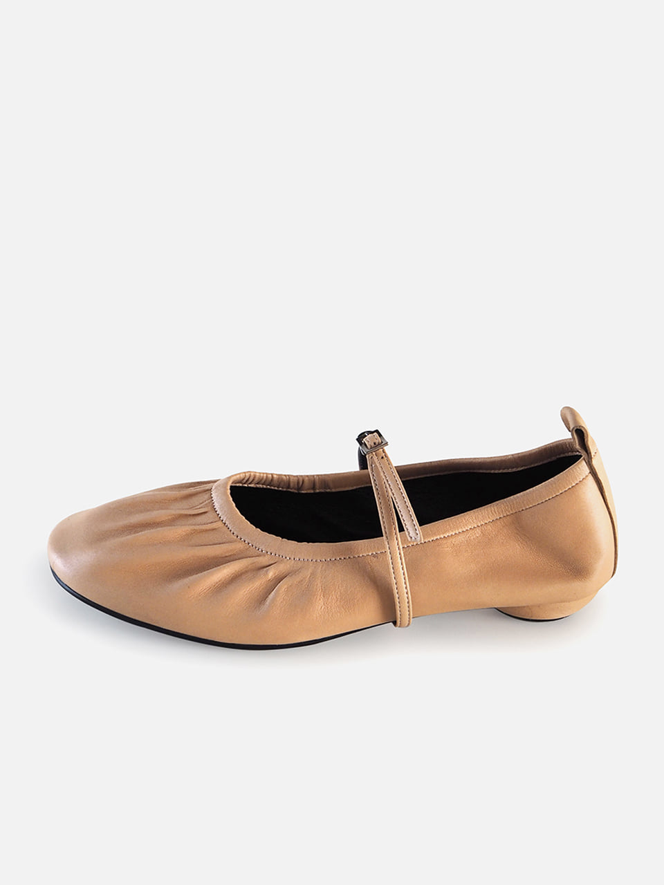 [New Color] Mrc061 Shirring Flat Shoes (Hazel Beige)
