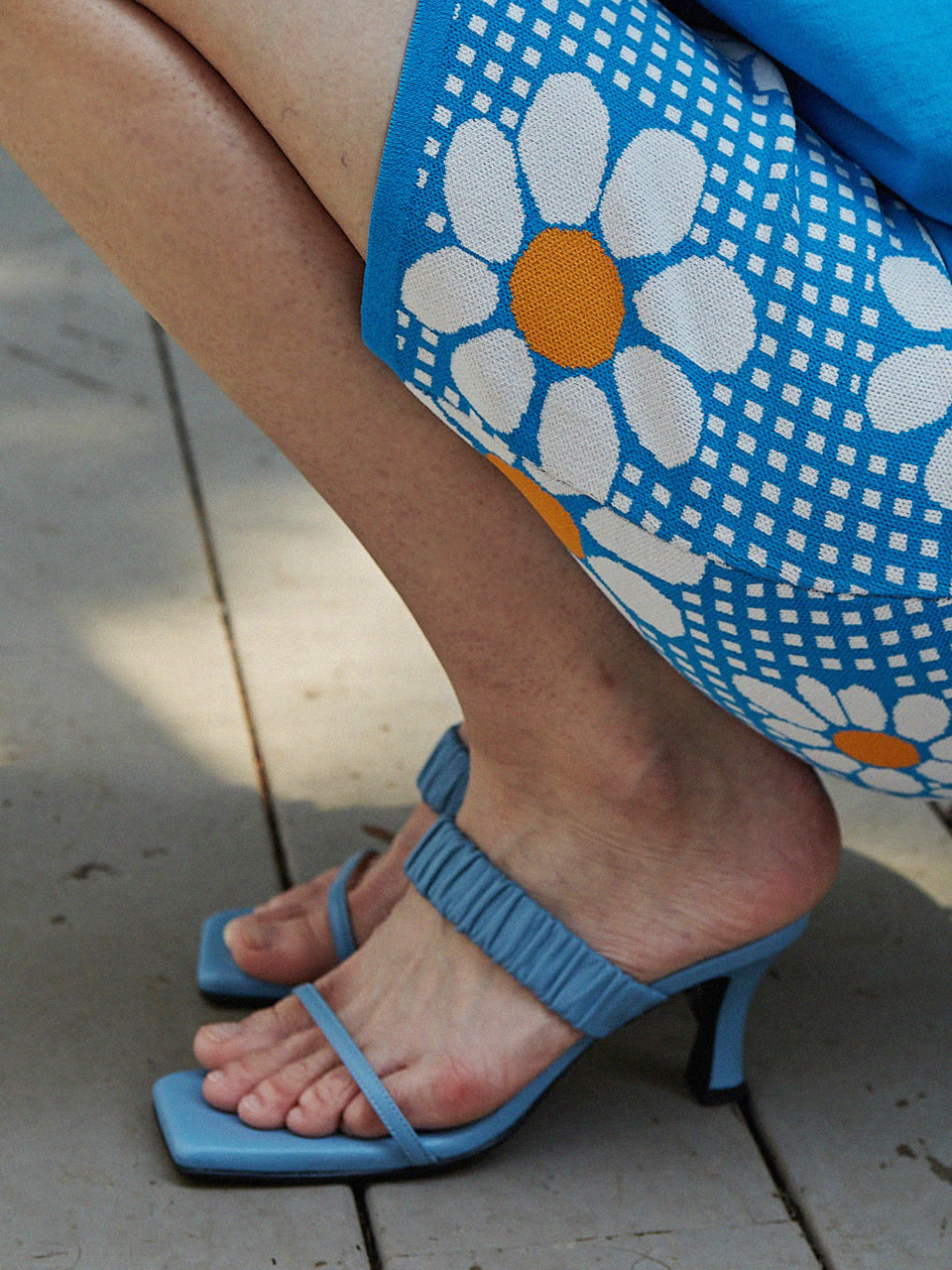 Mrc087 Shirring Sandal (Fade Blue)