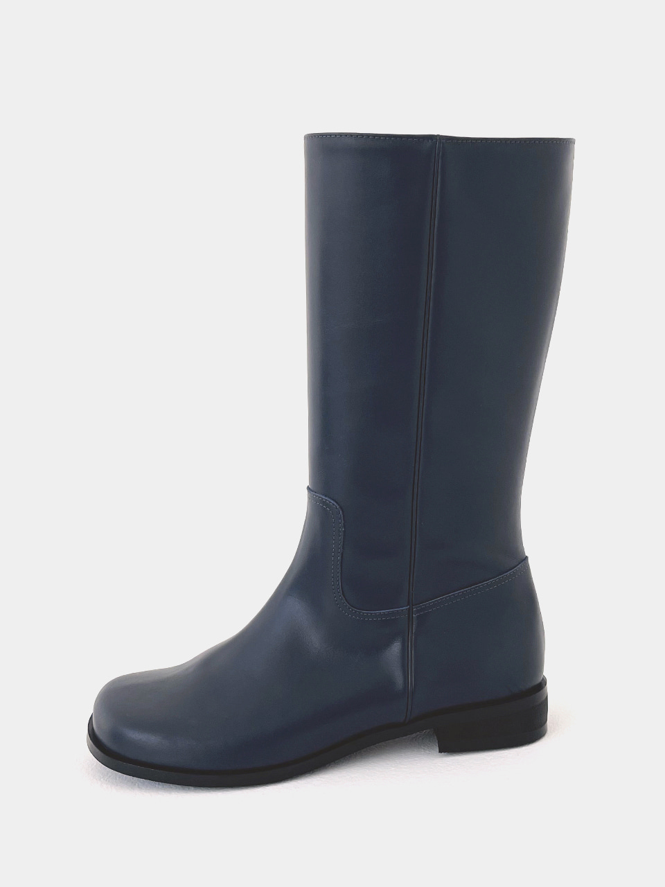 [Exclusive] Mrc093 Diagonal Zipper Long Boots (Grey-Blue)